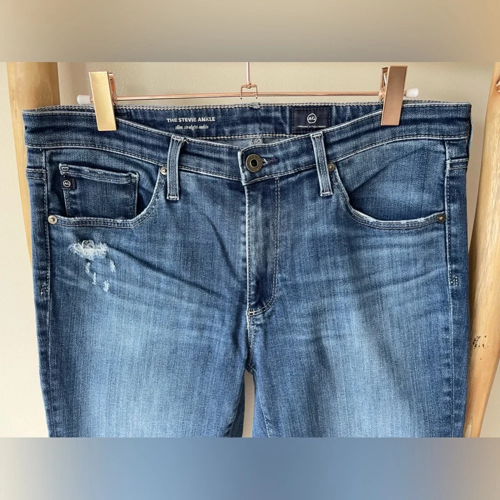 AG Adriano Goldschmied The Stevie Ankle Slim Straight Mid Rise Denim Jeans 29R